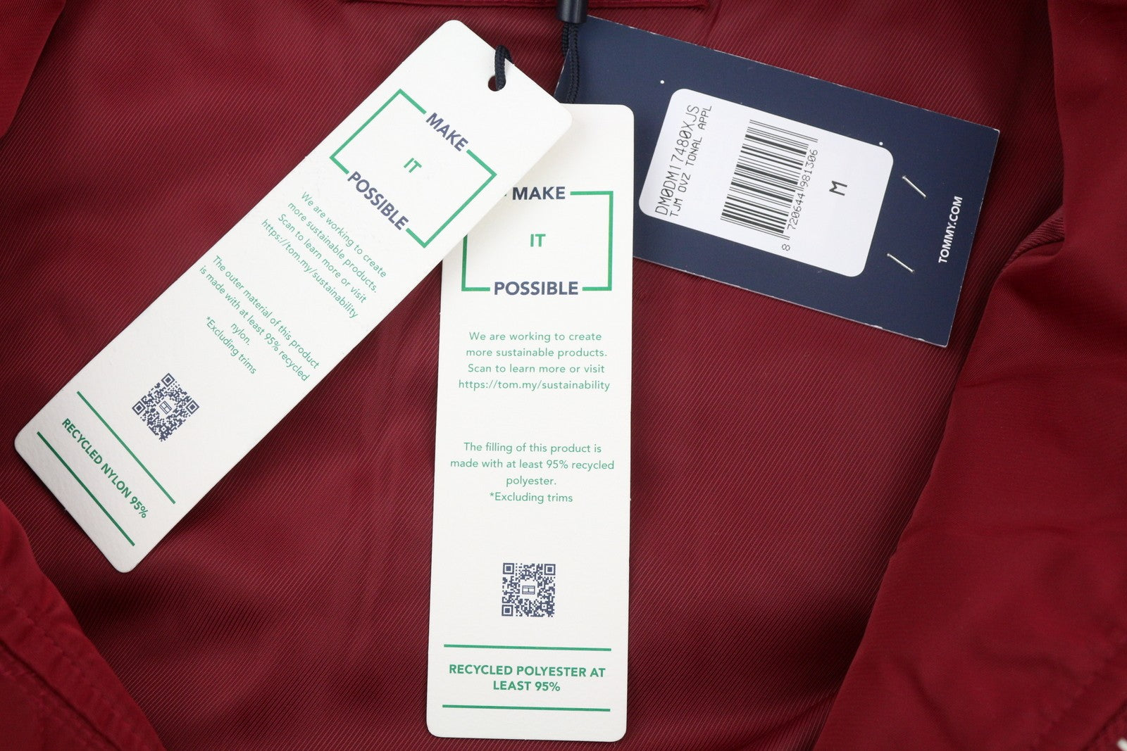 TOMMY HILFIGER Tjm Ovz Tonal Appl vyriška striukė M dydžio paminkštinta bomber striukė, rekomenduojama kaina – 299 € 