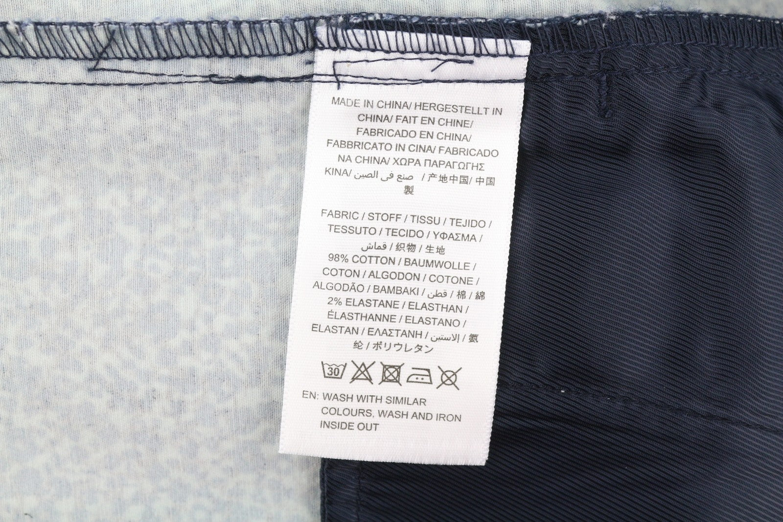 GANT Floral Camo trumpos laisvos moteriškos kelnės EU36 mėlynos, priglundančios, chino stiliaus, su užtrauktuku 