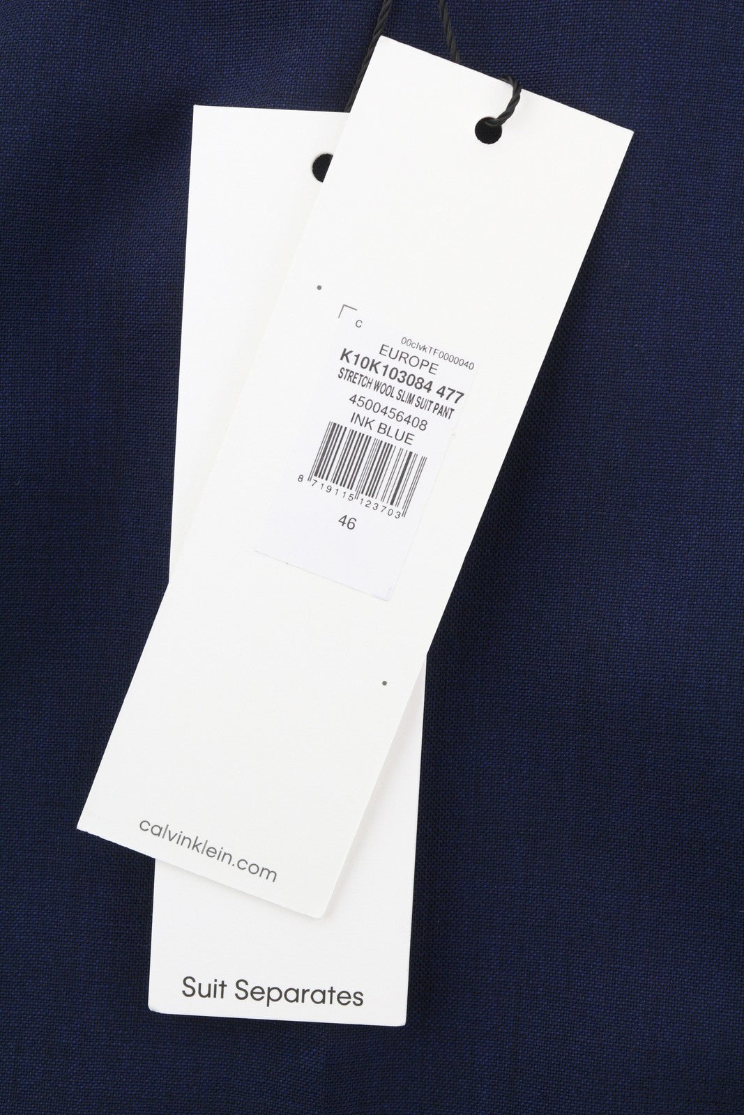 CALVIN KLEIN tamprios vilnos plonos vyriškos kelnės W30 mėlynos plokščia priekine dalimi klasikinės RRP 139 € 