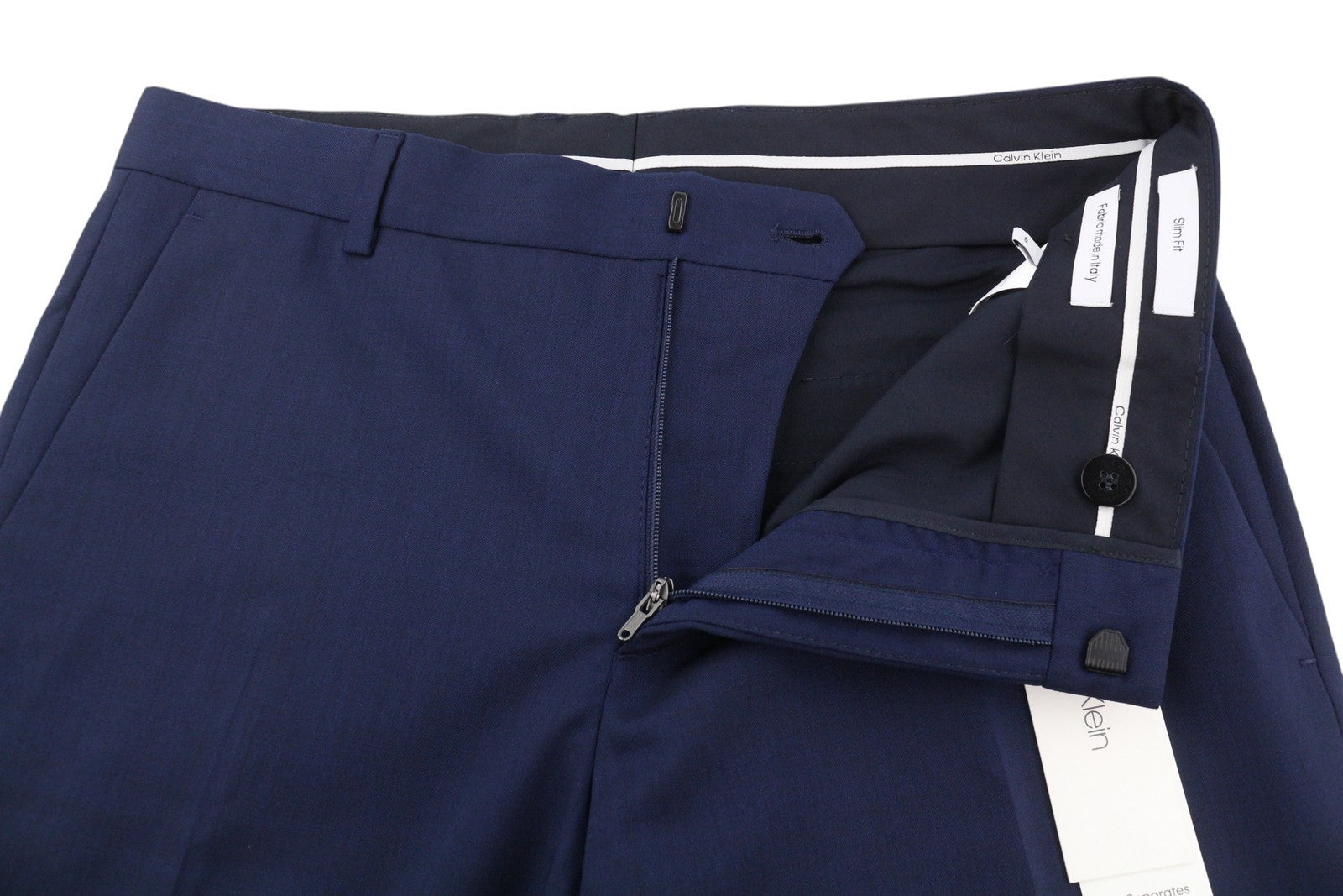 CALVIN KLEIN tamprios vilnos plonos vyriškos kelnės W30 mėlynos plokščia priekine dalimi klasikinės RRP 139 € 