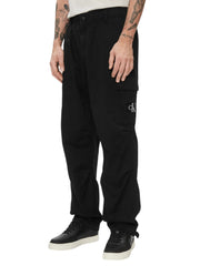 CALVIN KLEIN vyriškos tiesios krovininės kelnės, juodos, su užtaisytomis kišenėmis, įprasto kirpimo, tamsiai mėlynos 