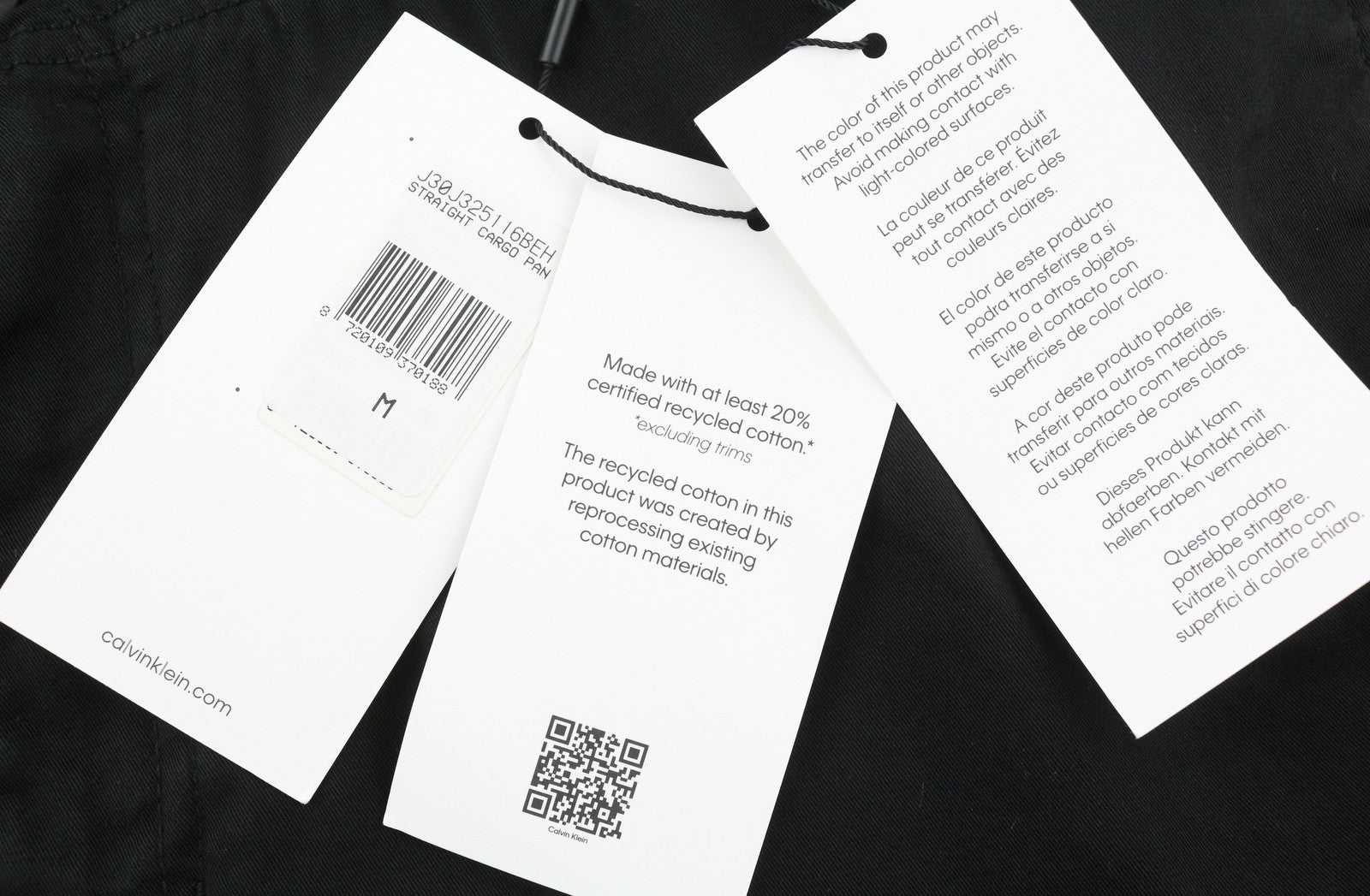 CALVIN KLEIN vyriškos tiesios krovininės kelnės, juodos, su užtaisytomis kišenėmis, įprasto kirpimo, tamsiai mėlynos 