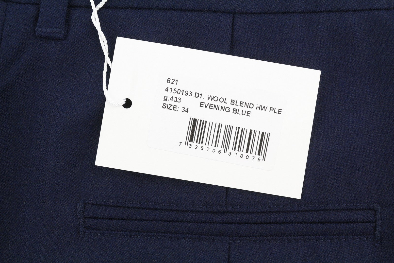 GANT vilnos mišinio HW klostuotos moteriškos kelnės EU34 tamsiai mėlynos platėjančios iki kulkšnių 