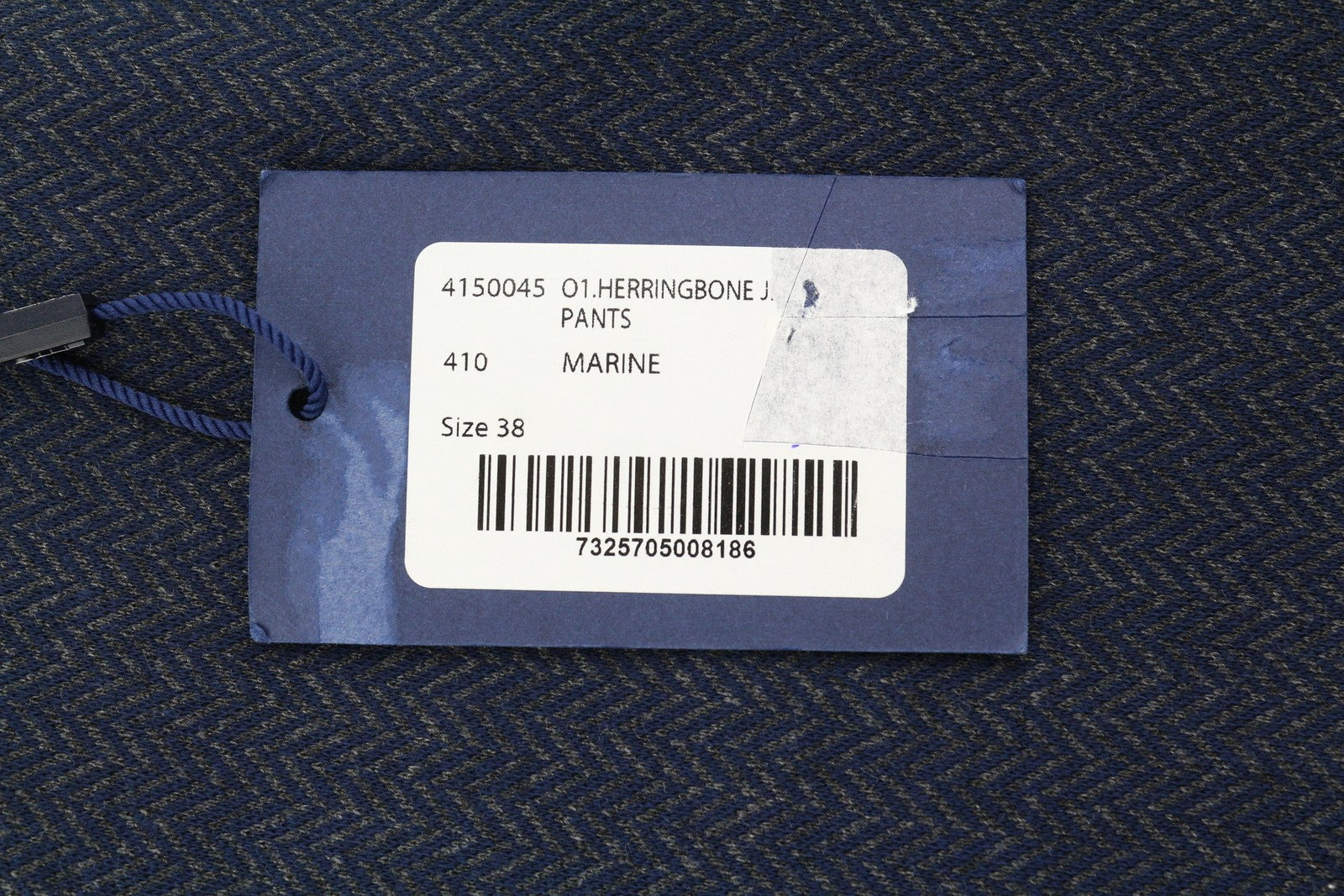 GANT Herringbone stiliaus moteriškos kelnės su džersio raštu, 38 dydžio, mėlynos, iki kulkšnies, užtrauktuku, laisvalaikio stiliaus. 