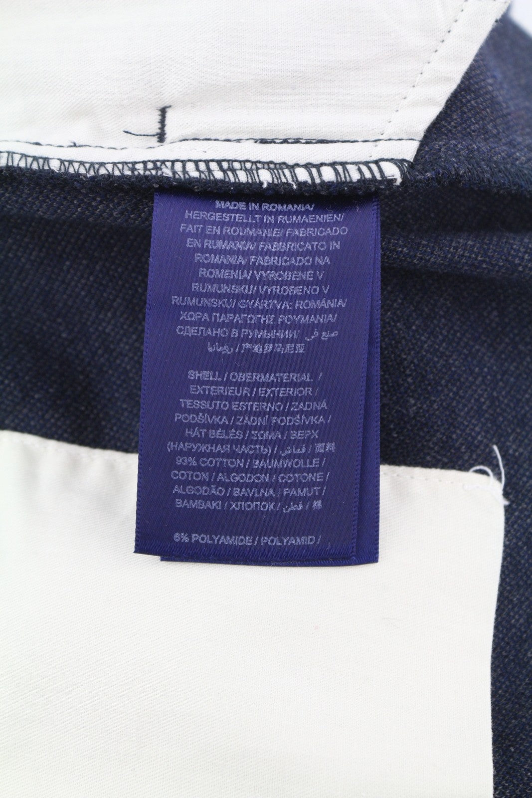 GANT Herringbone stiliaus moteriškos kelnės su džersio raštu, 38 dydžio, mėlynos, iki kulkšnies, užtrauktuku, laisvalaikio stiliaus. 