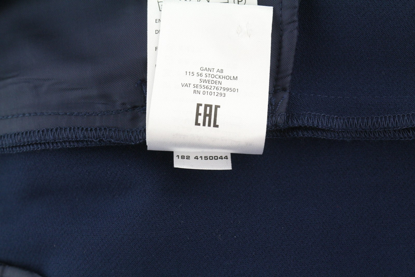 GANT Plačiai drapiruojamos moteriškos kelnės EU34 tamsiai mėlynos plokščios priekinės kišenės su užtrauktuku laisvalaikio stiliaus 