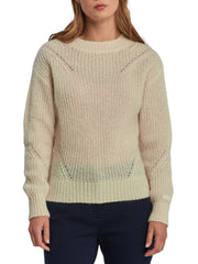 GANT Mohair Detail C-Neck Women Jumper L Off White Wool Blend Knitted Pullover