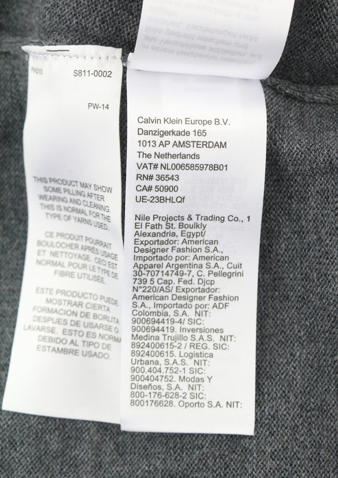 CALVIN KLEIN Merino Polo vyriškas megztinis M pilkas melanžas vilnonis megztinis RRP 179 € 
