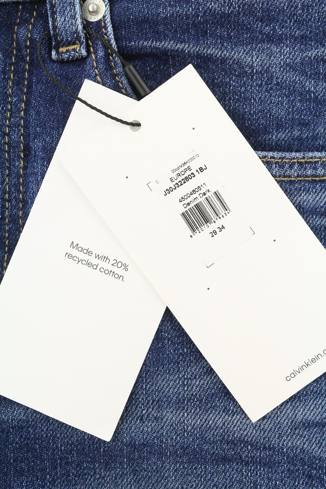 CALVIN KLEIN Slim Taper vyriški džinsai W29/L34 mėlyni, išblukę, plėšyti. 