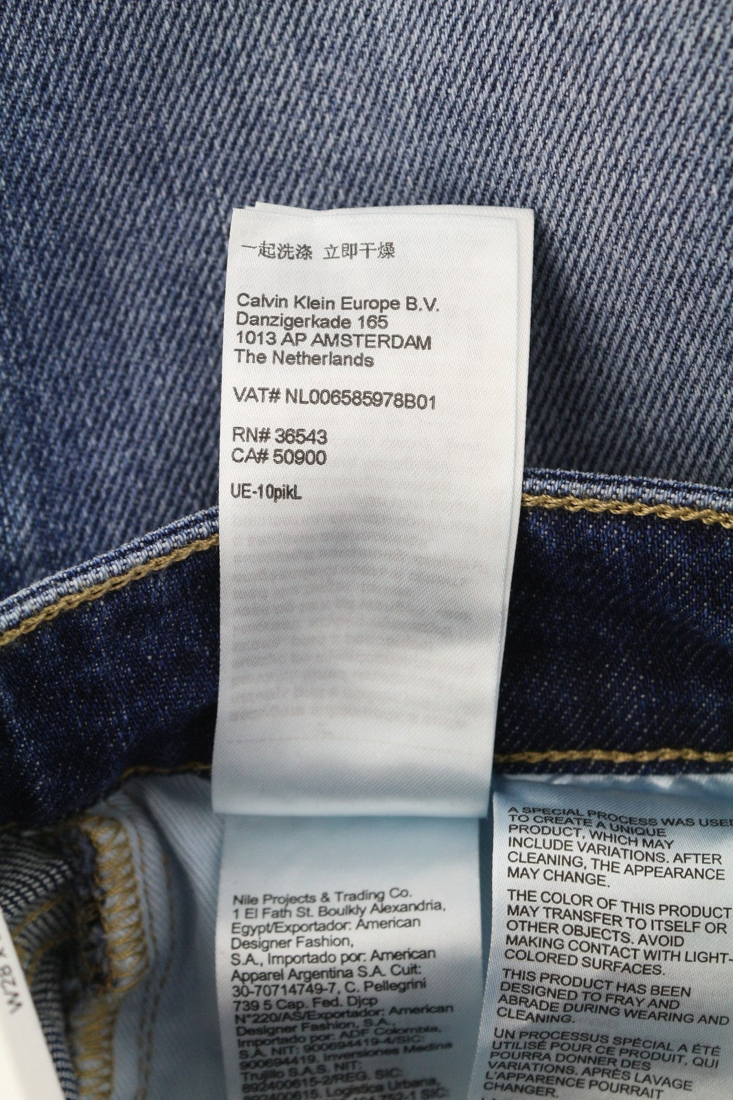 CALVIN KLEIN Slim Taper vyriški džinsai W29/L34 mėlyni, išblukę, plėšyti. 