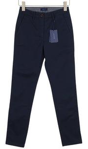 GANT Slim Classic Chino moteriškos kelnės EU34 tamsiai mėlynos, plonos, su užtrauktuku, laisvalaikio stiliaus 