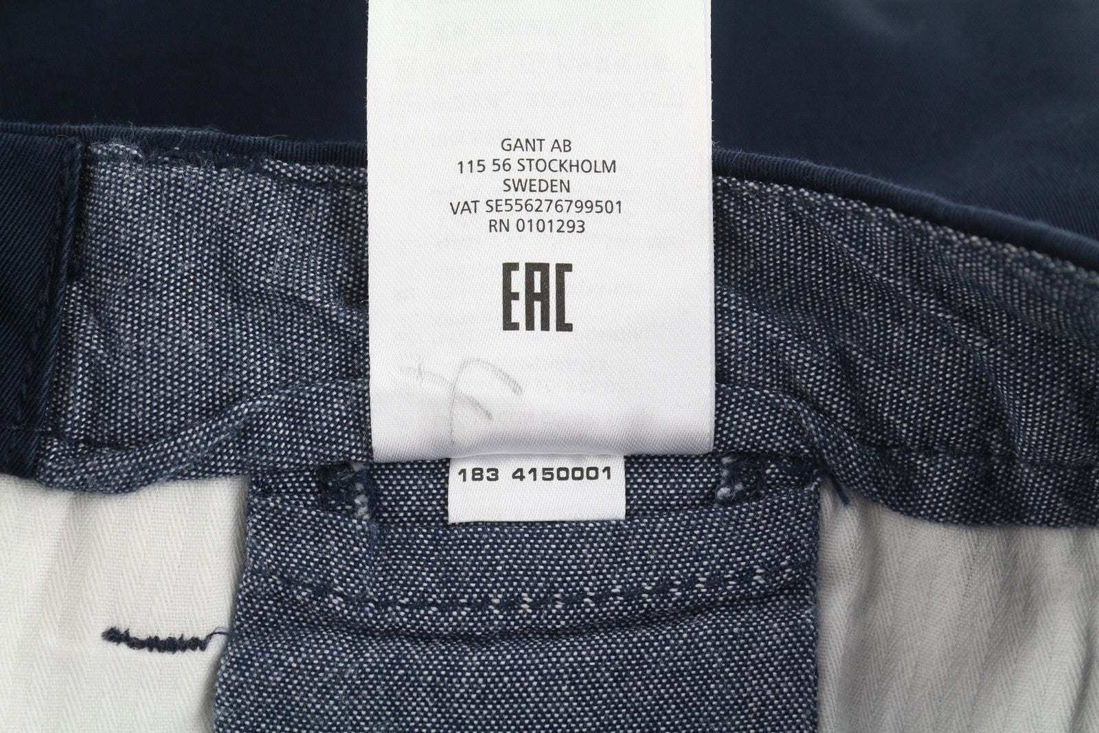 GANT Slim Classic Chino moteriškos kelnės EU34 tamsiai mėlynos, plonos, su užtrauktuku, laisvalaikio stiliaus 