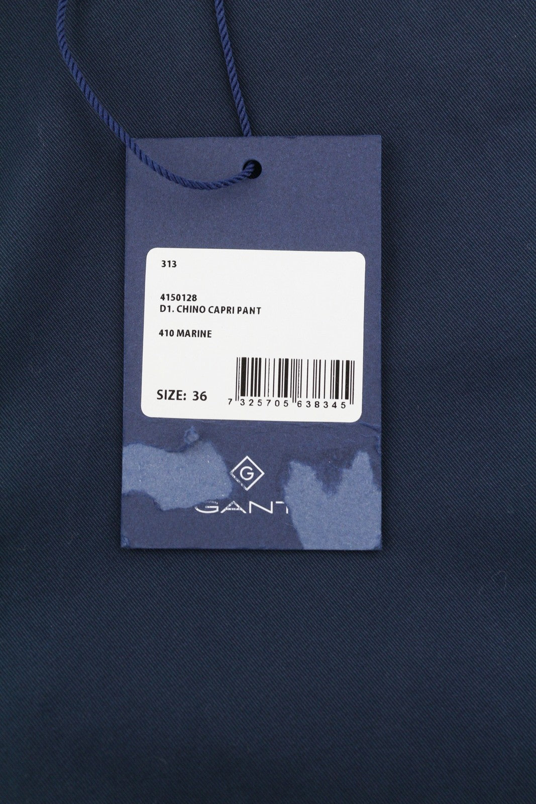 GANT Chino Capri moteriškos kelnės, 36 dydžio, mėlynos, iki kulkšnies, su užtrauktuku ir kišenėmis, laisvalaikio stiliaus. 