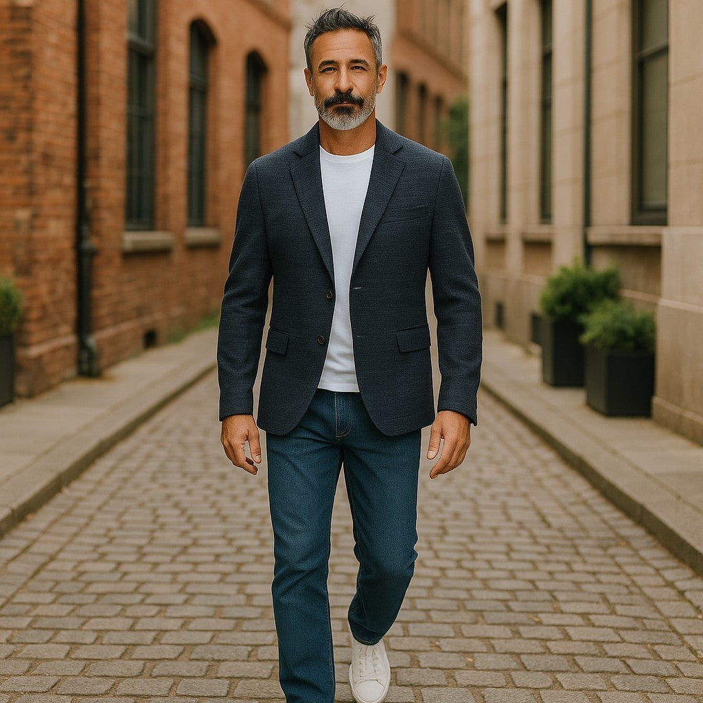 ANTONY MORATO vyriškas švarkas XL dydžio mėlynas, itin plonas, su pamušalu, vienaeilis 