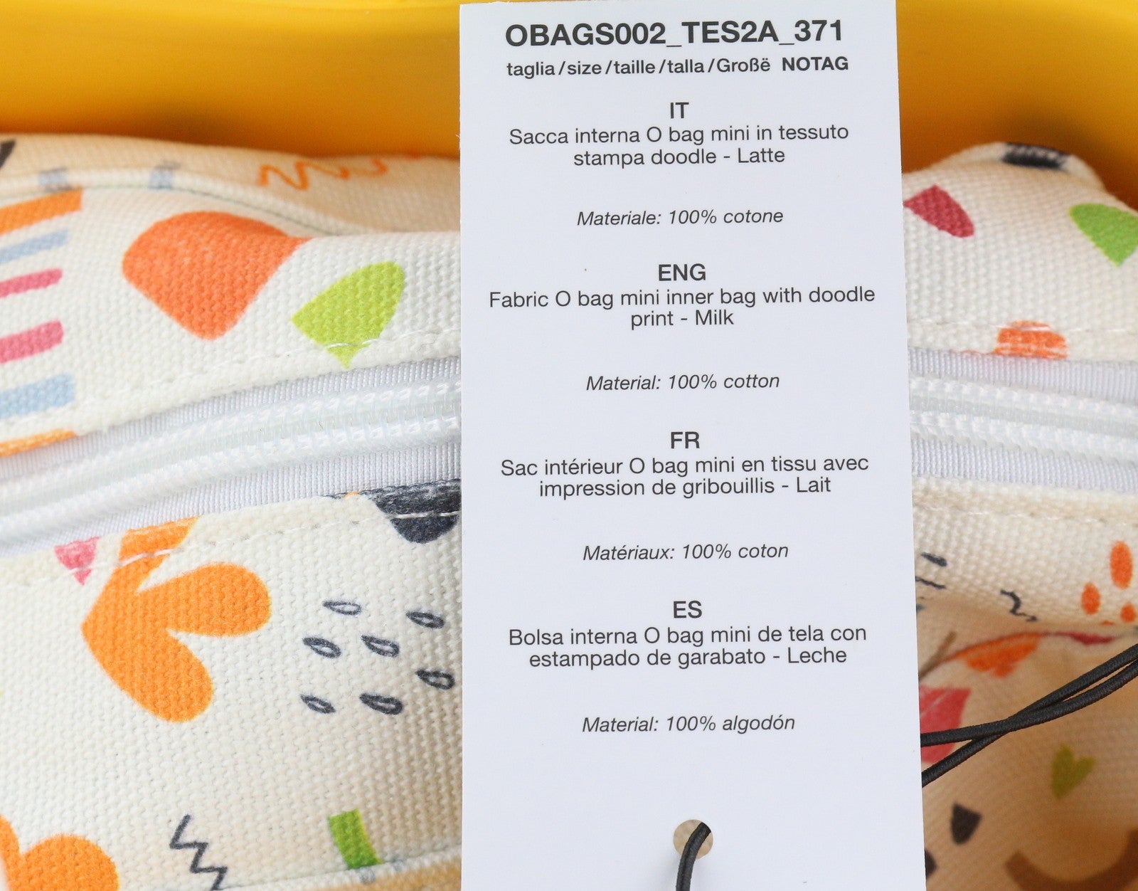 O BAG Mini moteriškas krepšys OS geltonas dvigubomis rankenomis užtrauktuku viduje laisvalaikio kvadratinis 