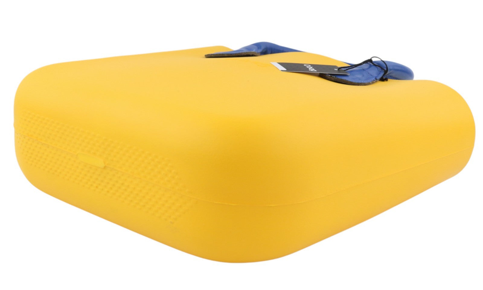 O BAG Mini moteriškas krepšys OS geltona mėlyna dviguba rankena užtrauktuku vidinė rankinė logotipas kvadratinis 