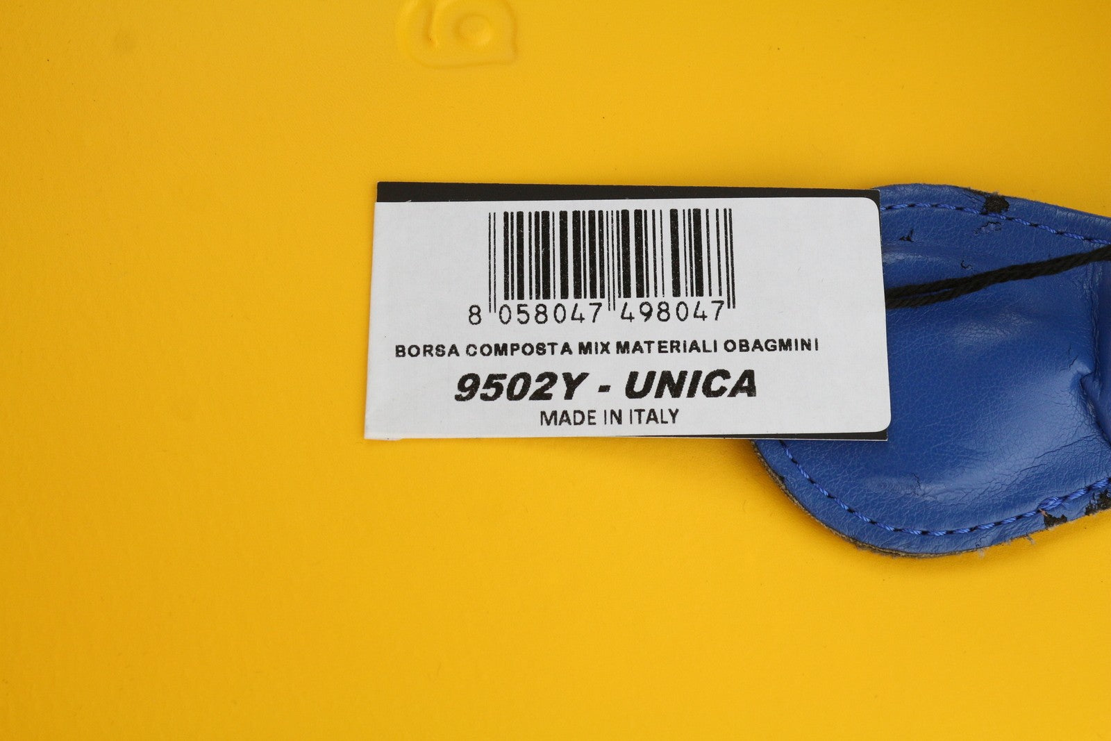 O BAG Mini moteriškas krepšys OS geltona mėlyna dviguba rankena užtrauktuku vidinė rankinė logotipas kvadratinis 