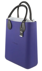 O BAG Chic moteriškas krepšys OS mėlynas dvigubomis rankenomis vidinis krepšys su kvadratiniu logotipu 