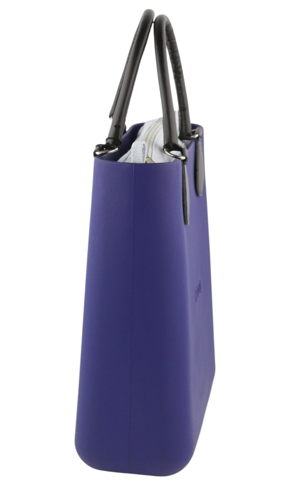 O BAG Chic moteriškas krepšys OS mėlynas dvigubomis rankenomis vidinis krepšys su kvadratiniu logotipu 