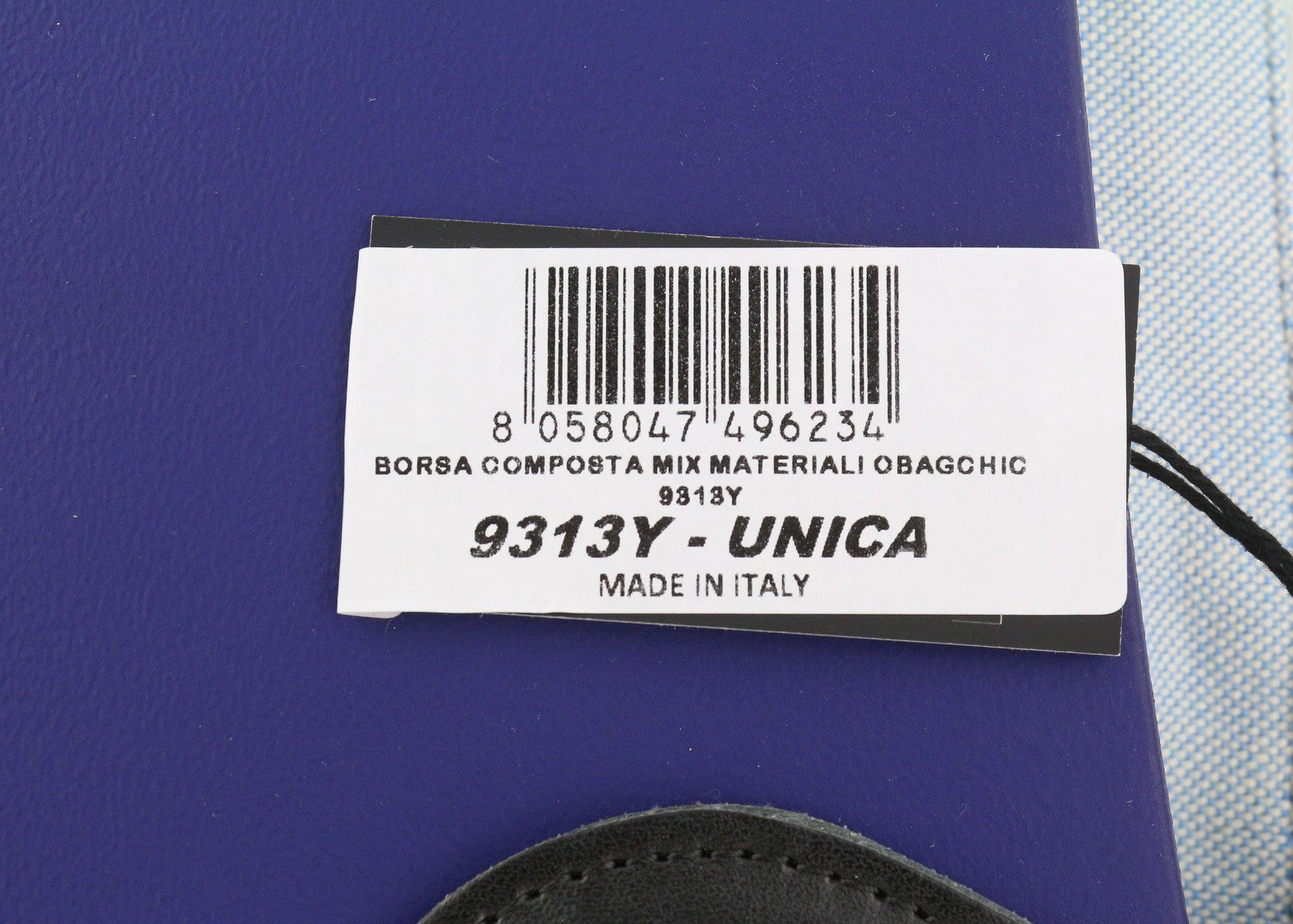 O BAG Chic moteriškas krepšys OS mėlynas dvigubomis rankenomis vidinis krepšys su kvadratiniu logotipu 