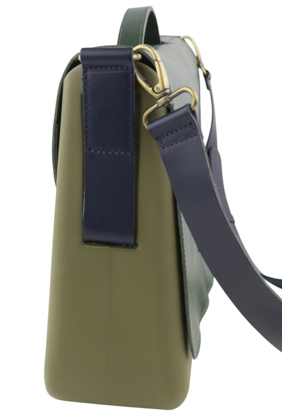 O BAG moteriškas krepšys su aplanku, žalias, odinis nešiojamojo kompiuterio krepšys su reguliuojamu dirželiu, su odinėmis detalėmis. 