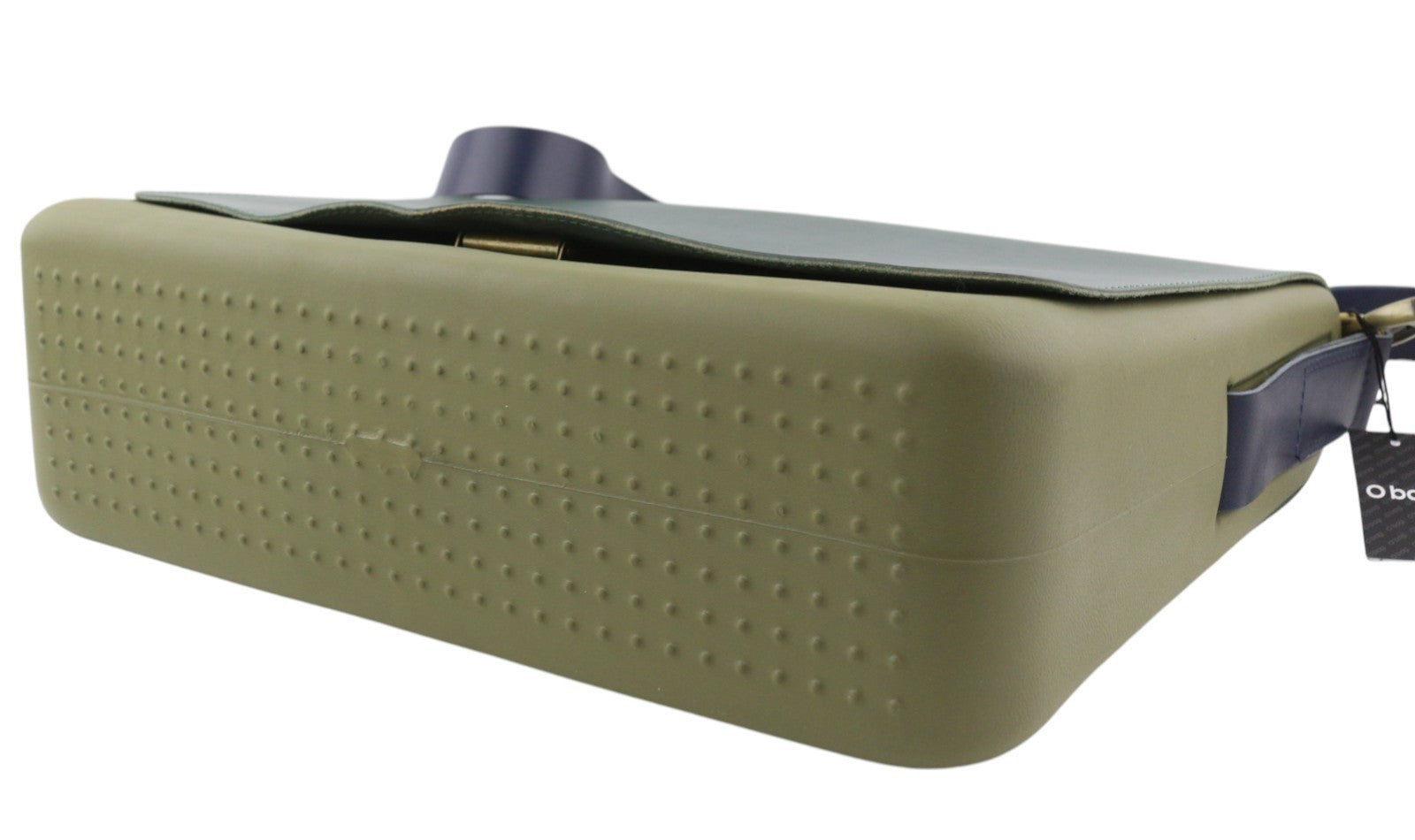 O BAG moteriškas krepšys su aplanku, žalias, odinis nešiojamojo kompiuterio krepšys su reguliuojamu dirželiu, su odinėmis detalėmis. 