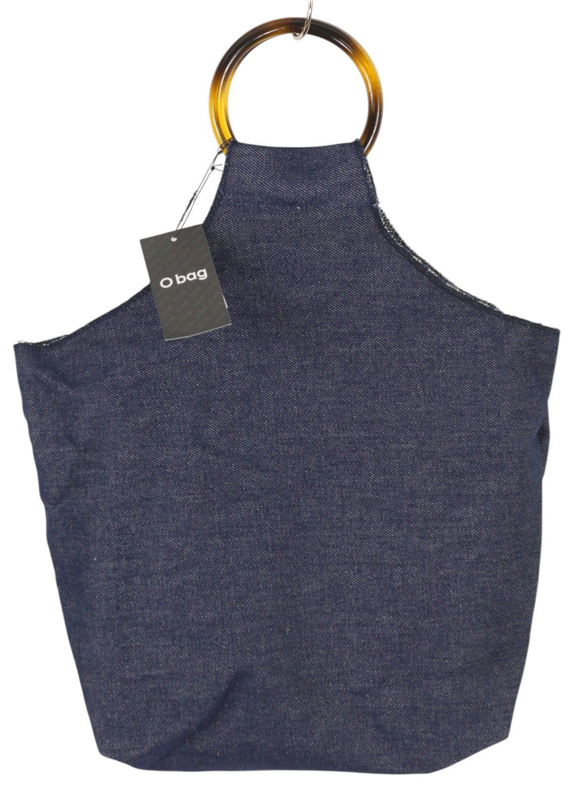 O BAG Rings džinsinis moteriškas krepšys OS tamsiai mėlynas apvalios rankenos pirkinių krepšys laisvalaikiui 