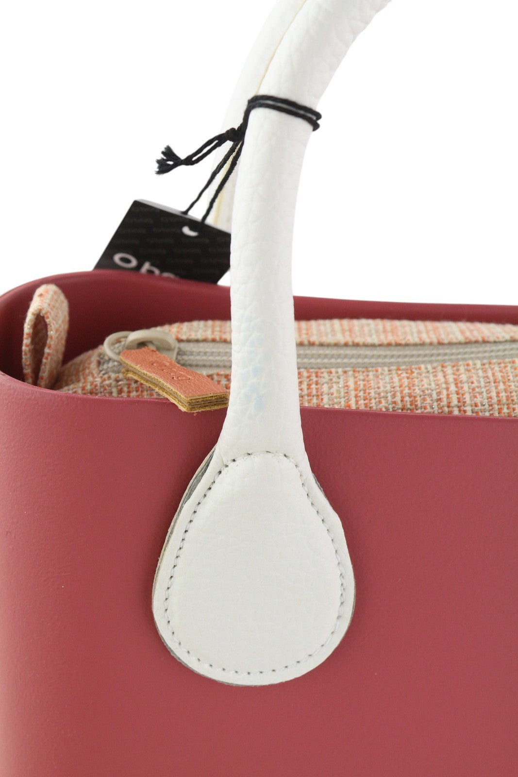 O BAG Chic moteriškas krepšys OS Pink dvigubomis rankenomis vidinis krepšys Mini Tote Square Casual 