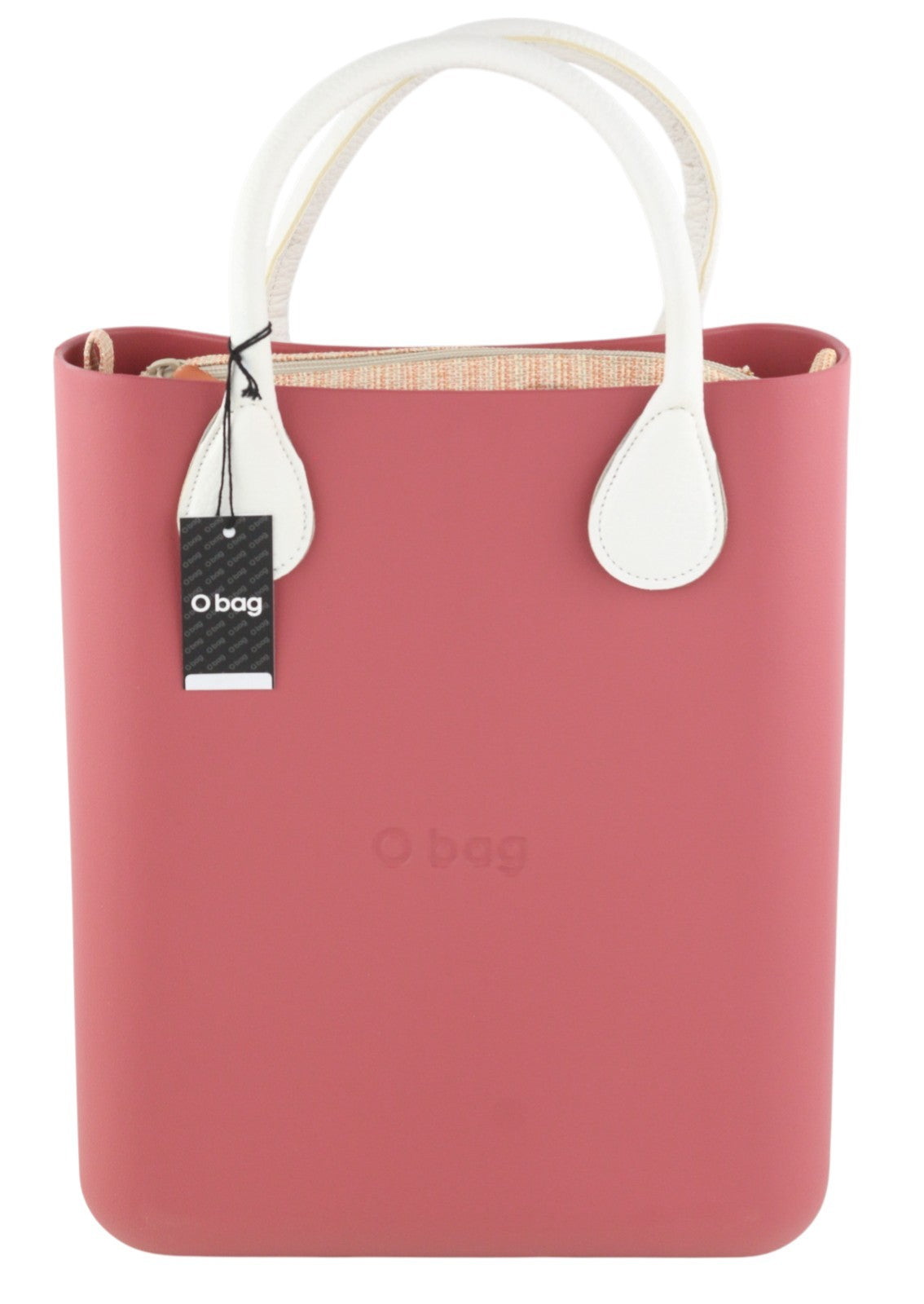 O BAG Chic moteriškas krepšys OS Pink dvigubomis rankenomis vidinis krepšys Mini Tote Square Casual 