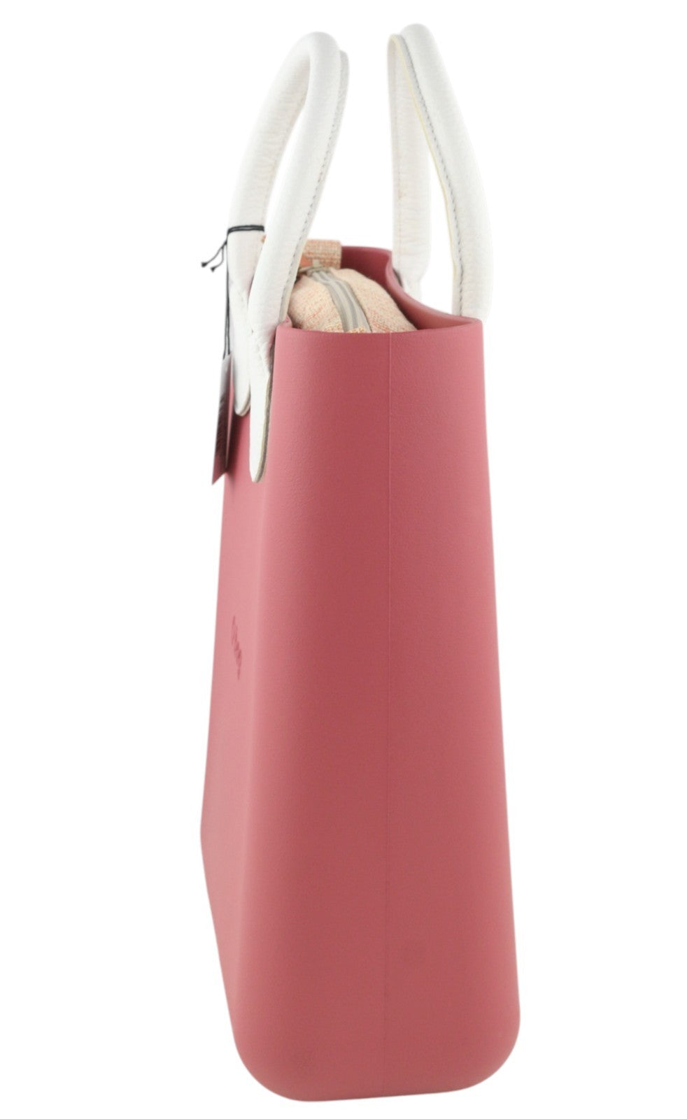 O BAG Chic moteriškas krepšys OS Pink dvigubomis rankenomis vidinis krepšys Mini Tote Square Casual 