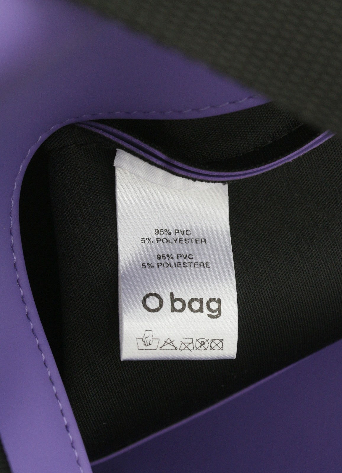 O BAG D217 moteriškas krepšys OS violetinė violetinė dviguba rankena su uždėtinėmis kišenėmis ir logotipu 