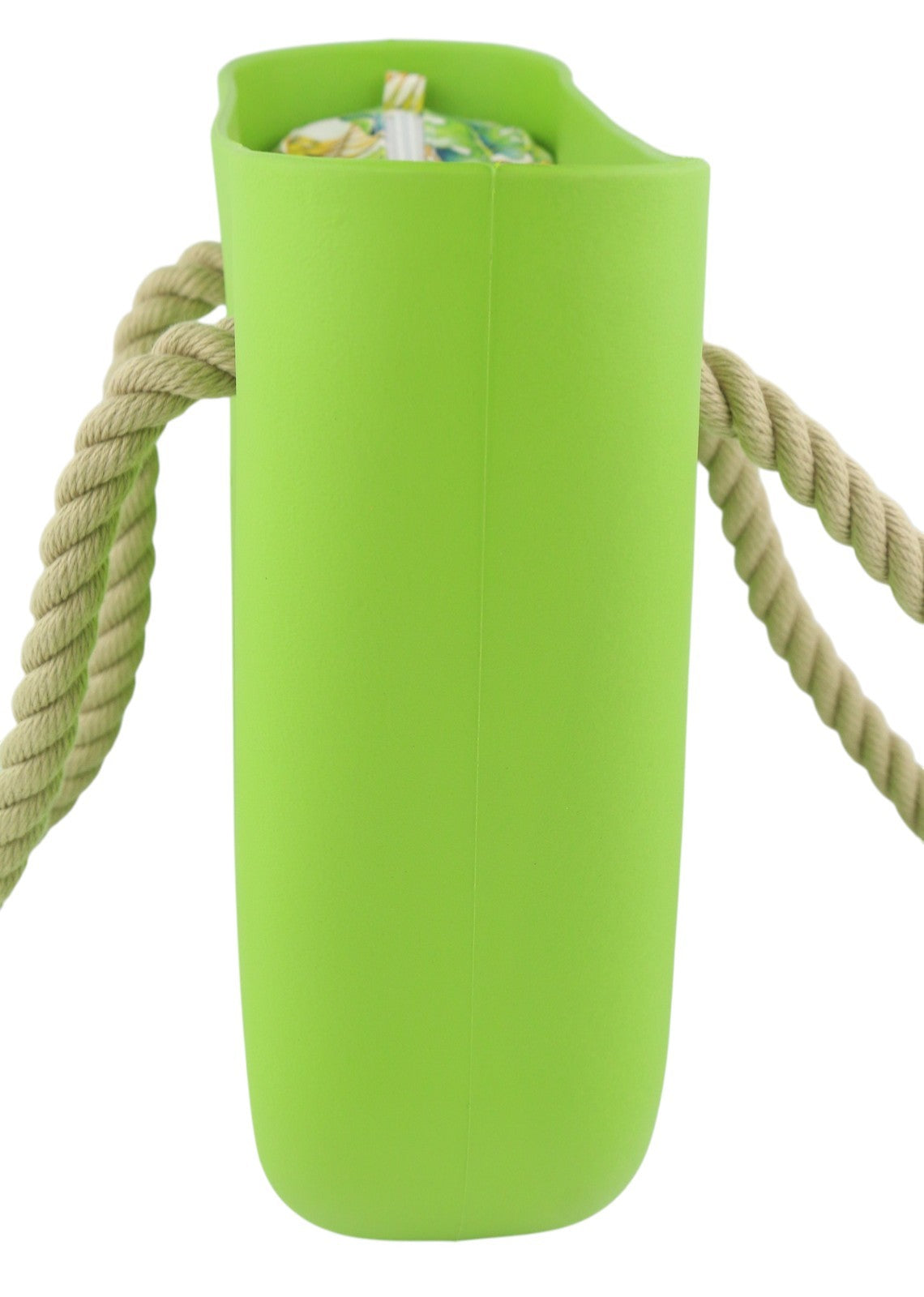 O BAG Mini moteriškas krepšys OS ryškiai žalias su dviem rankenomis, užtrauktuku viduje, logotipu, kvadratinis 