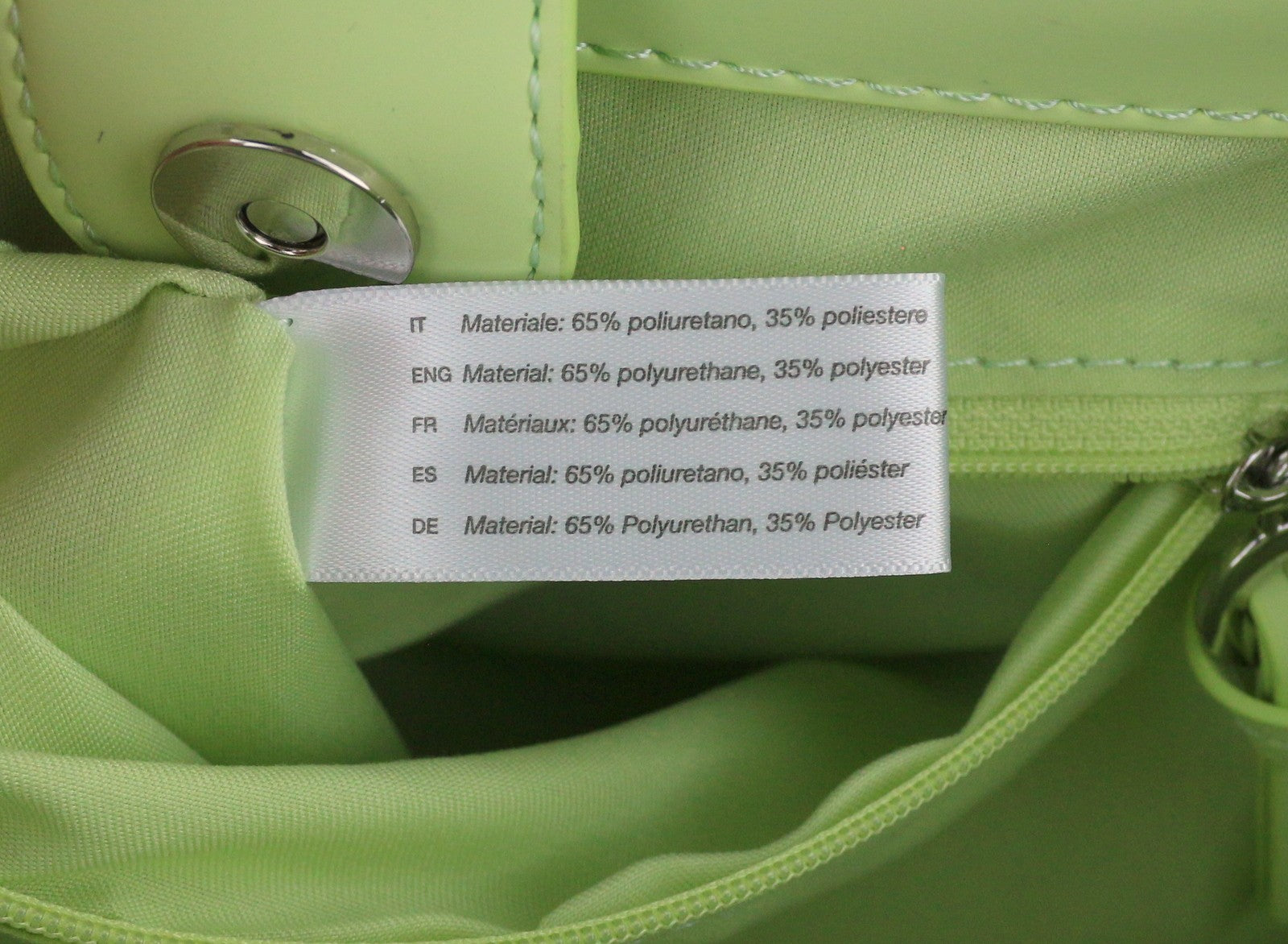 O BAG California moteriškas krepšys OS šviesiai žalias su dvigubomis rankenomis, trapecijos formos pirkinių krepšys 