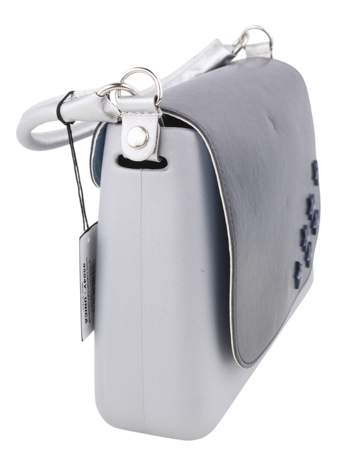 O BAG Glam moteriška rankinė OS pilka su žvaigždėmis ir detalėmis, užsegimas per petį viena rankena 