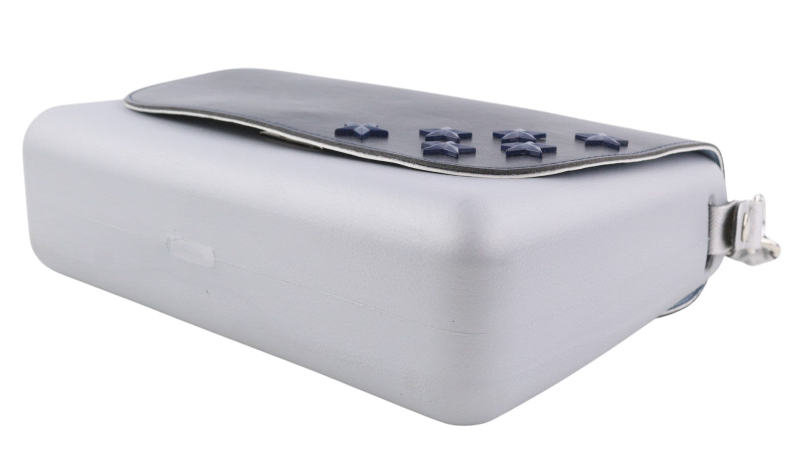 O BAG Glam moteriška rankinė OS pilka su žvaigždėmis ir detalėmis, užsegimas per petį viena rankena 