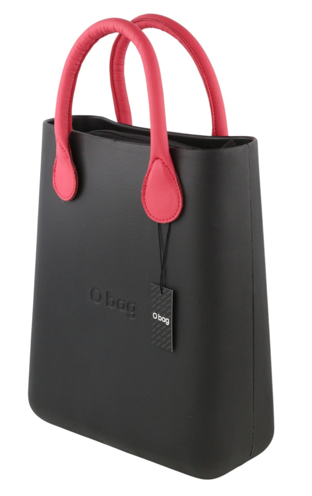 O BAG Chic moteriškas krepšys OS juodas su dviem rankenomis, mini rankinukas su kvadratiniu logotipu 