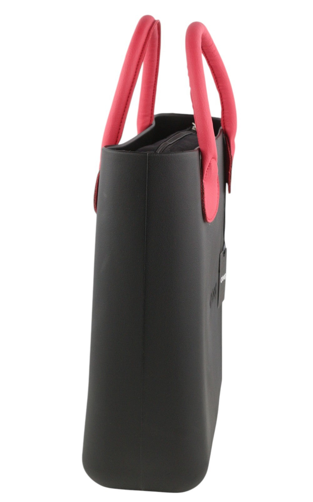 O BAG Chic moteriškas krepšys OS juodas su dviem rankenomis, mini rankinukas su kvadratiniu logotipu 