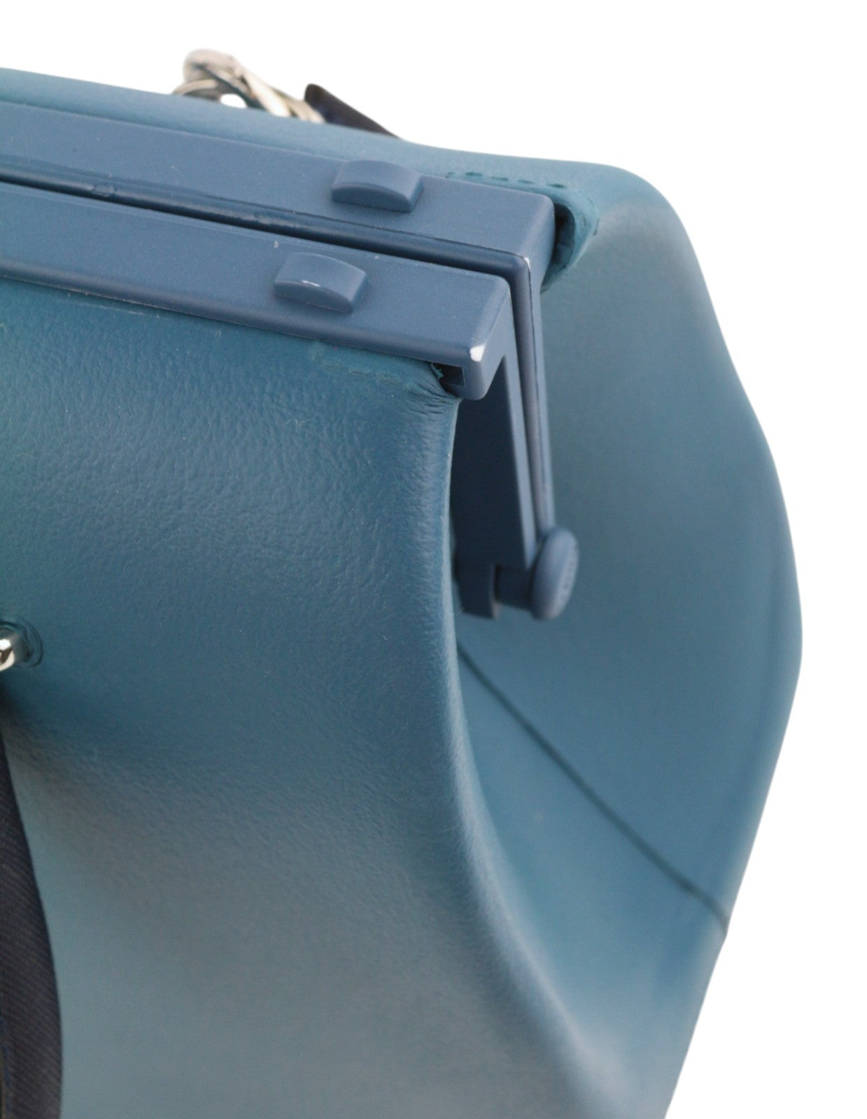 O BAG Doc moteriškas krepšys OS mėlynas su dvigubomis rankenomis, Kiss Lock užsegimu, Doctor Type krepšys su logotipu 