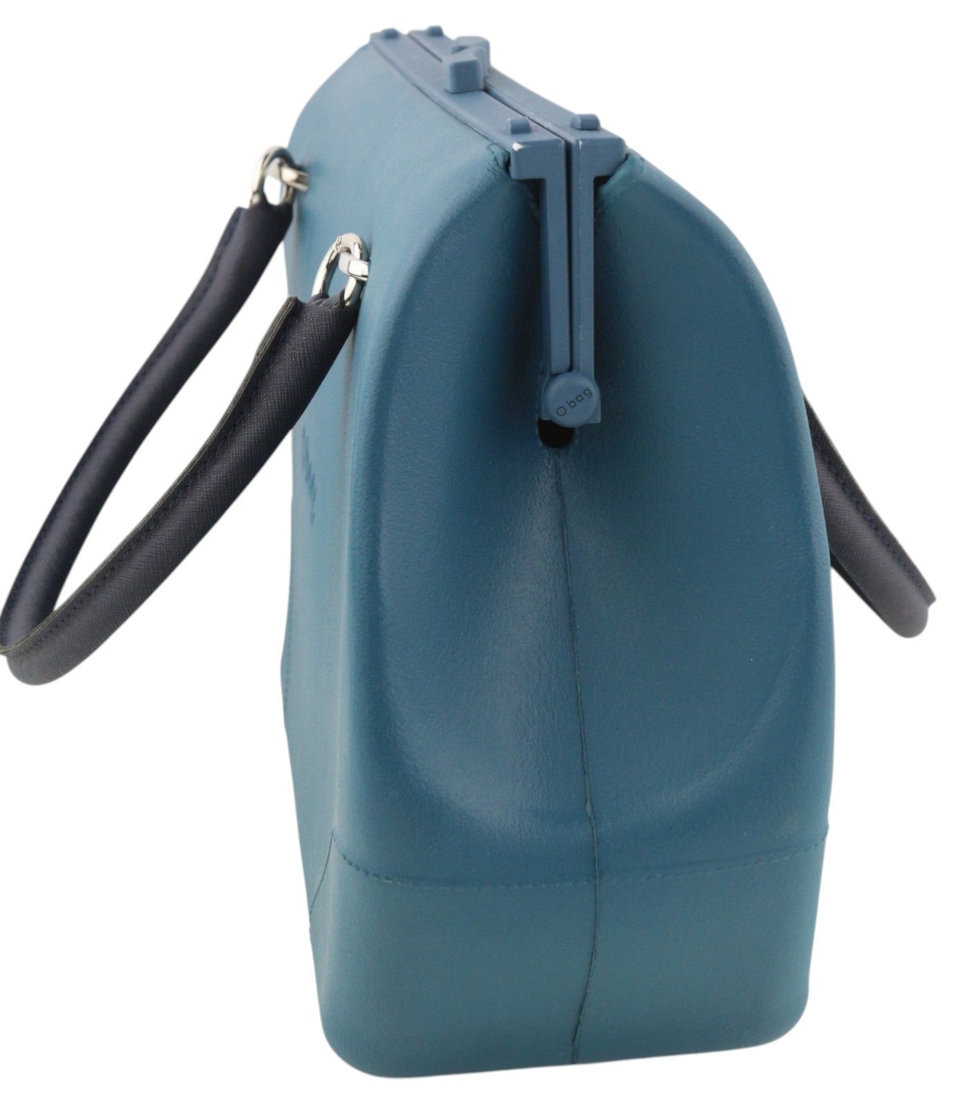 O BAG Doc moteriškas krepšys OS mėlynas su dvigubomis rankenomis, Kiss Lock užsegimu, Doctor Type krepšys su logotipu 