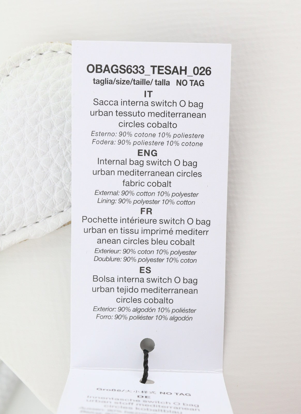 O BAG Urban Women Bag OS baltas krepšys su dvigubomis rankenomis, raštuotas vidinis krepšys trapecijos formos... 