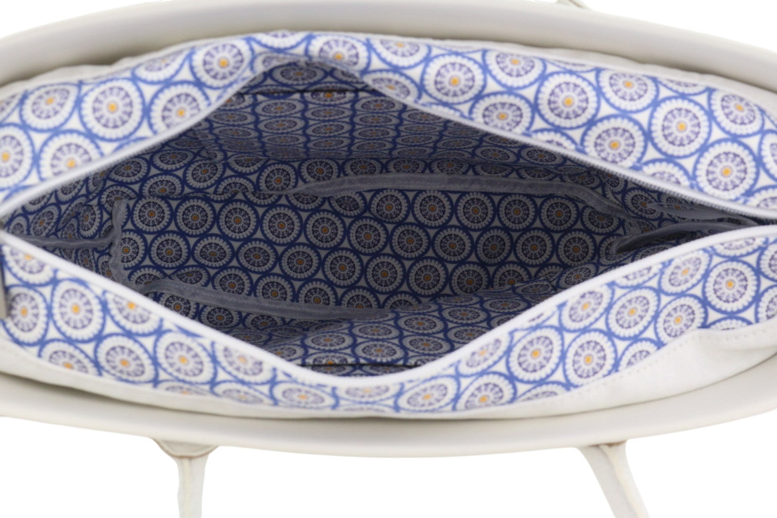 O BAG Urban Women Bag OS baltas krepšys su dvigubomis rankenomis, raštuotas vidinis krepšys trapecijos formos... 