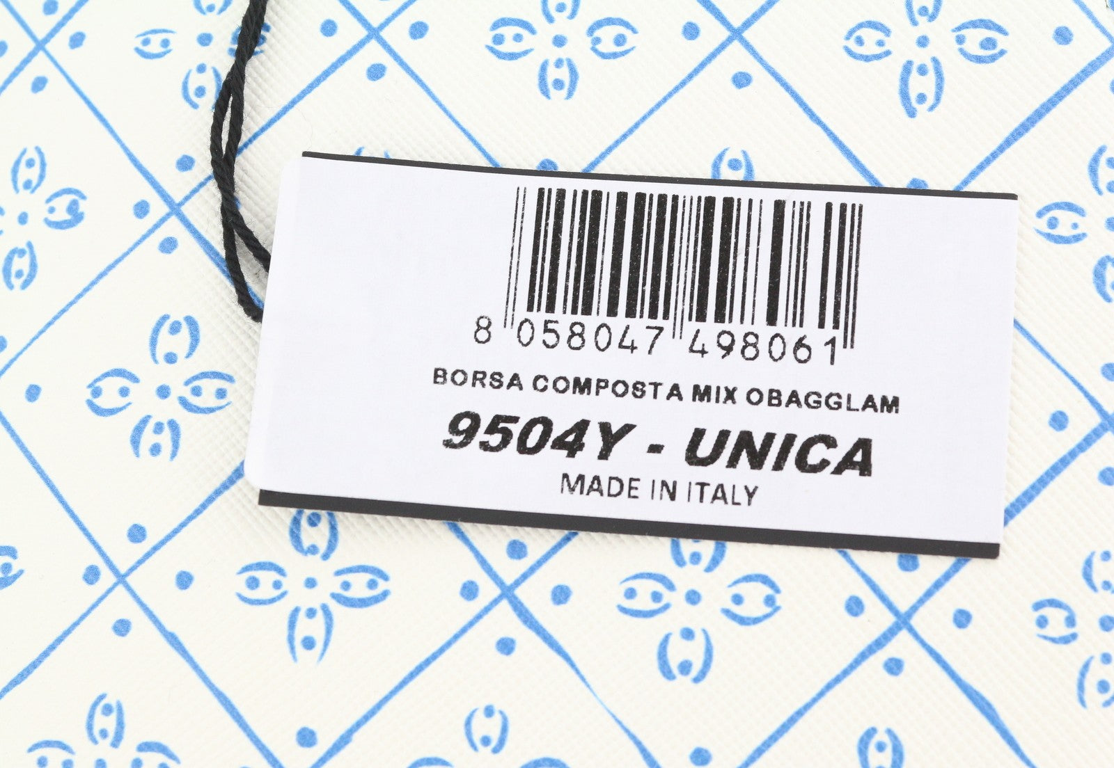 O BAG Glam moteriška rankinė OS balta raštuota reguliuojamo dirželio užsegimu su logotipu per petį 