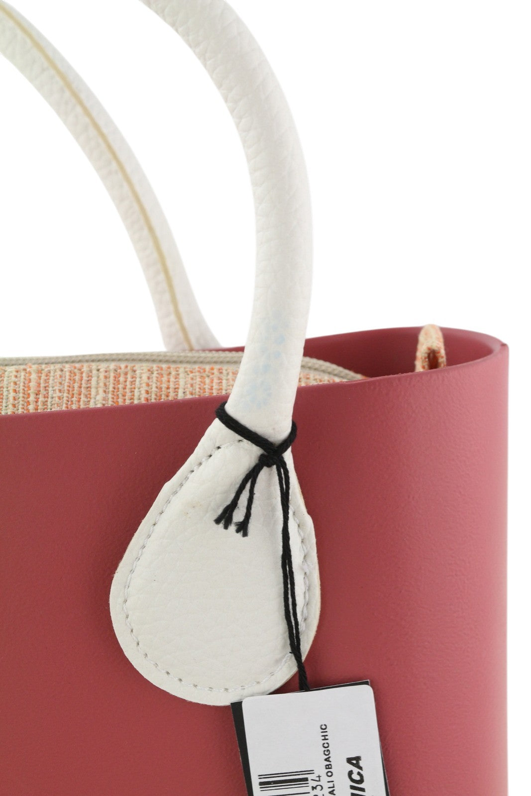 O BAG Chic moteriškas krepšys OS Pink dvigubomis rankenomis, mini rankinukas su kvadratiniu logotipu 