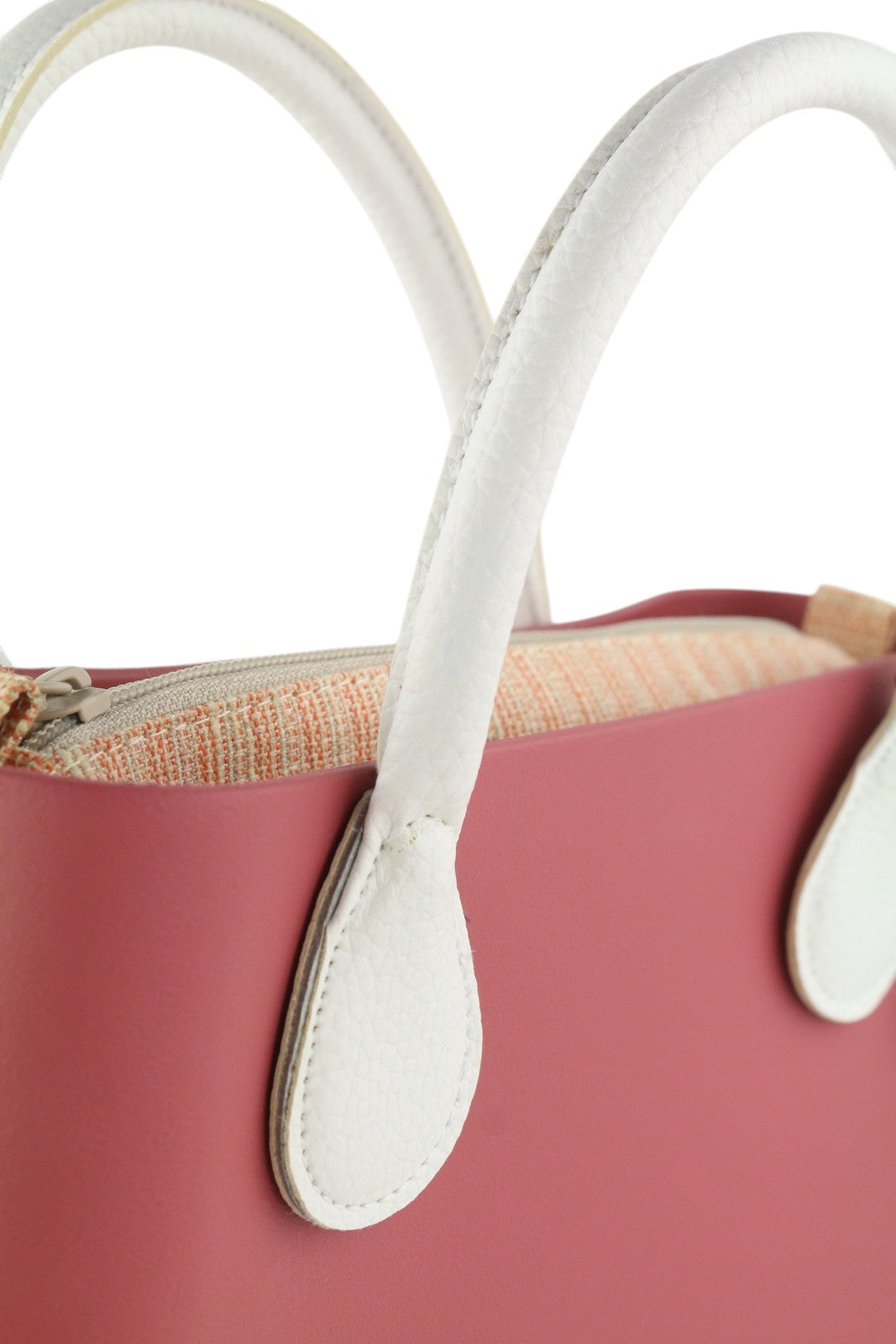 O BAG Chic moteriškas krepšys OS Pink dvigubomis rankenomis, mini rankinukas su kvadratiniu logotipu 