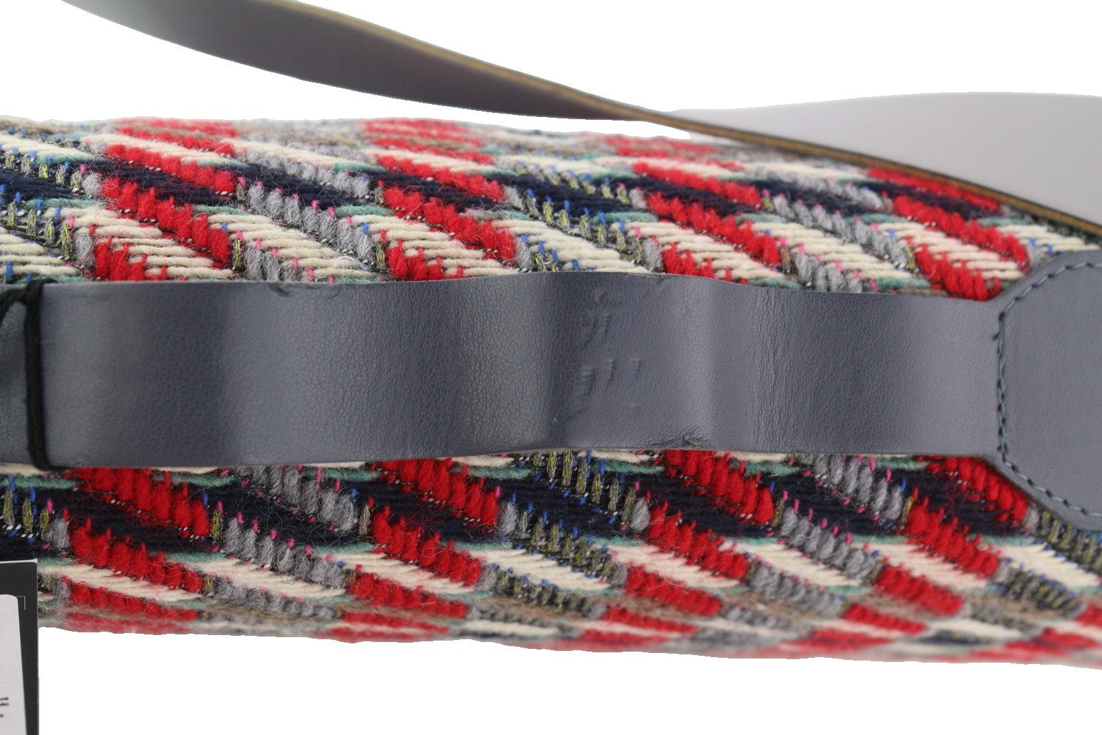 O BAG moteriškas krepšys su užlenkiama rankena, violetinė, tvido rašto, užsegamas užsegimu 