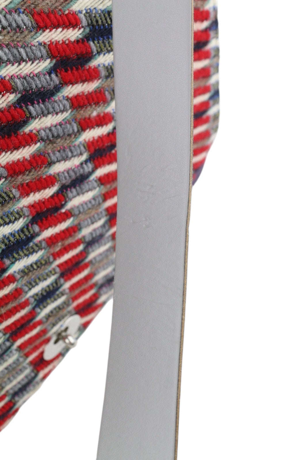 O BAG moteriškas krepšys su užlenkiama rankena, violetinė, tvido rašto, užsegamas užsegimu 