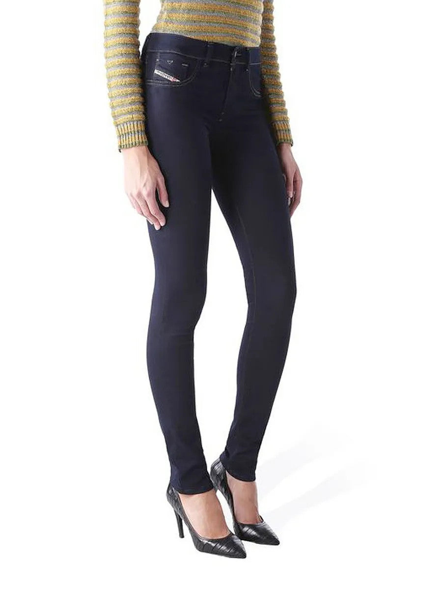 DIESEL Livier 0881B Women's Blue Jeans W24 Jegging Super Slim Stretch Cotton