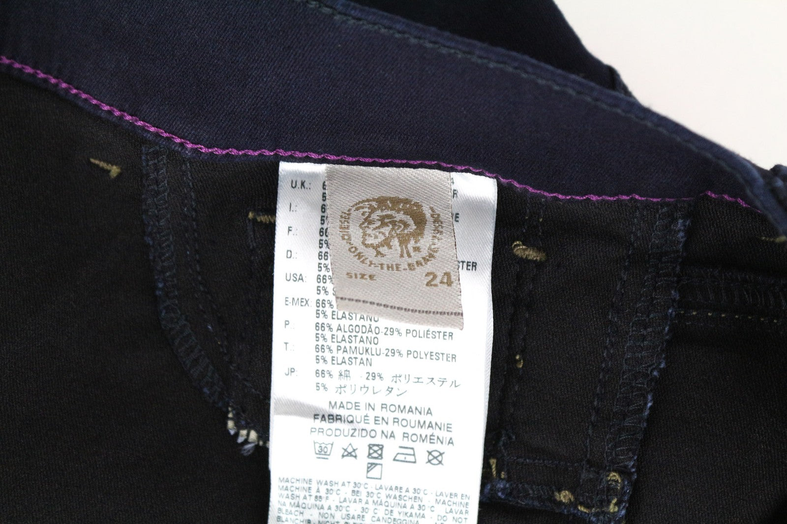 DIESEL Livier 0881B Women's Blue Jeans W24 Jegging Super Slim Stretch Cotton