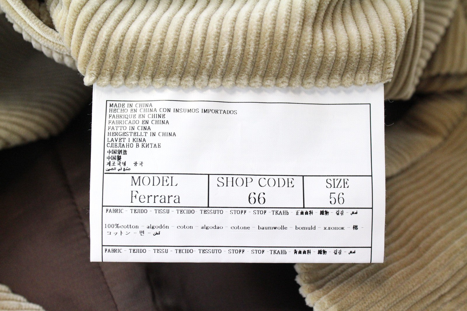 SUITSUPPLY Ferrara Men's Beige Cotton Corduroy Slim Suit UK46R Velvet 2 Piece