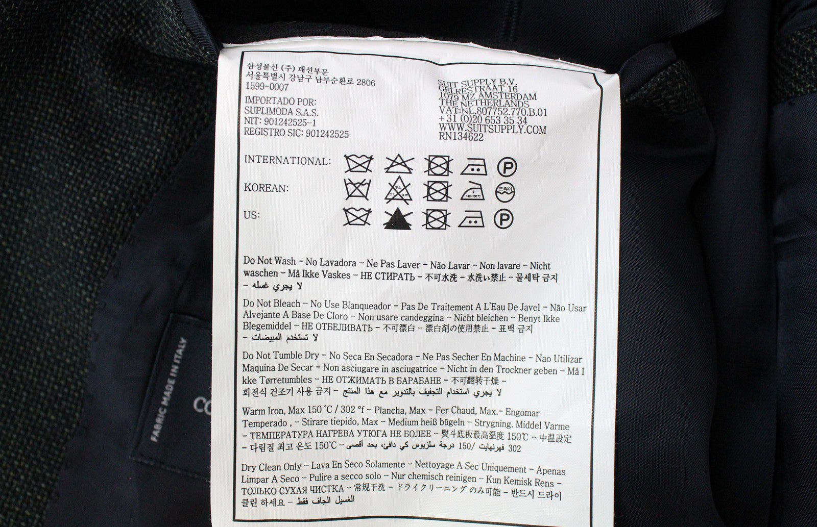 SUITSUPPLY Lazio vyriškas tamsiai pilkas melanžinis švarkas UK44R Slim S110 grynos vilnos 